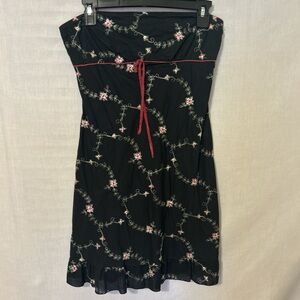 Floral Embroidered Black Dress